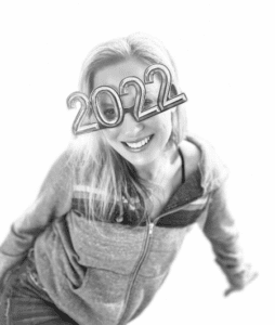 An image of Christine Rafati wearing 2022 glasses.