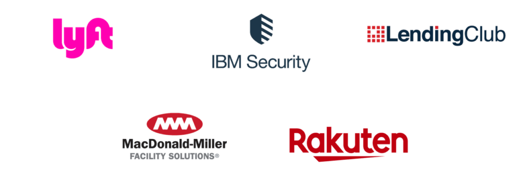 Code42's business services customer logos, including Rakuten, IBM Security and Lyft.