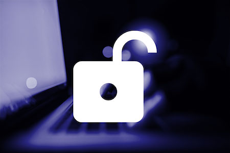 A white icon of a lock on a purple background. The icon represents data theft from malicious insiders.